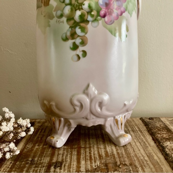 Vintage A&C Bavaria Pitcher with 3 Cups Grape Motif - Picture 5 of 17